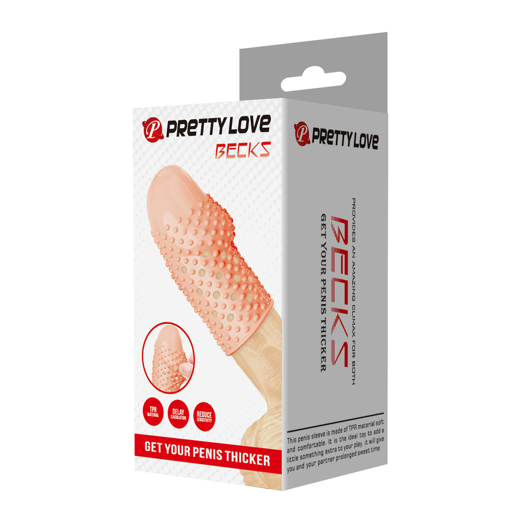 Рельефная насадка на пенис телесная Pretty Love BI-026290