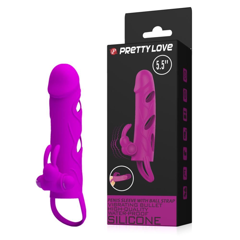 Вибронасадка на пенис  5,5" Preetty Love BI-026216-1