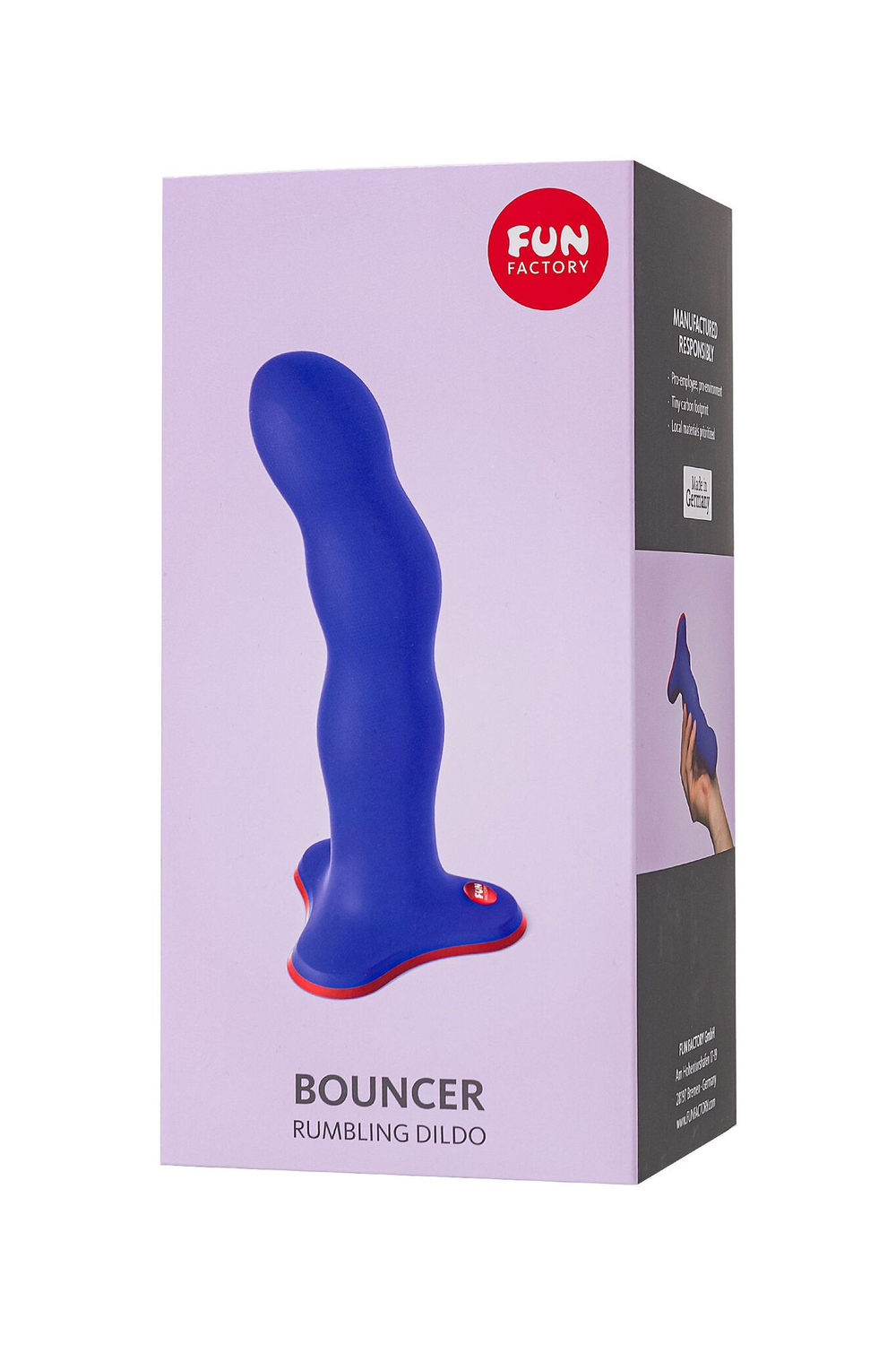 Фиолетовый фаллоимитатор Stubs Bouncer - 18,5 см.