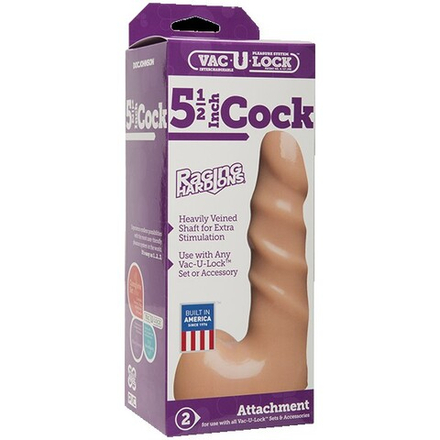 Насадка Харнесс с мошонкой Vac-U-Lock™ - 5.5 Raging Hard-On Cock - Vanilla