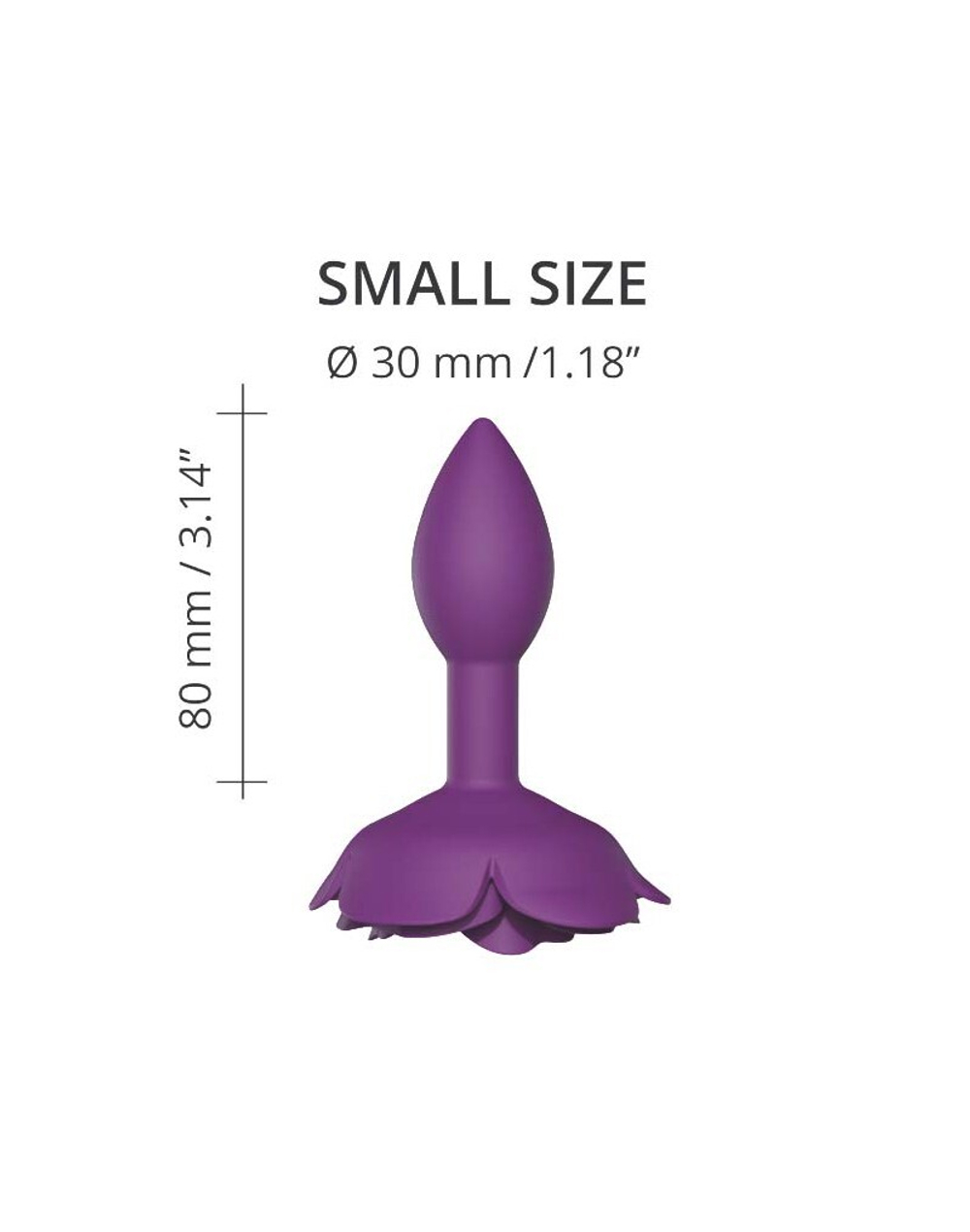 Фиолетовая анальная пробка с ограничителем-розой Open Rose Size S Butt Plug