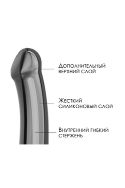 Черный фаллос на присоске Silicone Bendable Dildo S - 17 см.