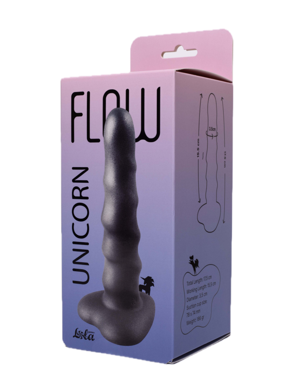 Нереалистичный дилдо Unicorn Black Lola Games