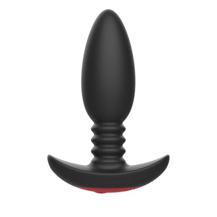 Черная анальная вибропробка Anal Vibrator с пультом ДУ - 13,5 см.