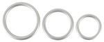 Набор из 3 эрекционных колец под металл Metallic Silicone Cock Ring Set