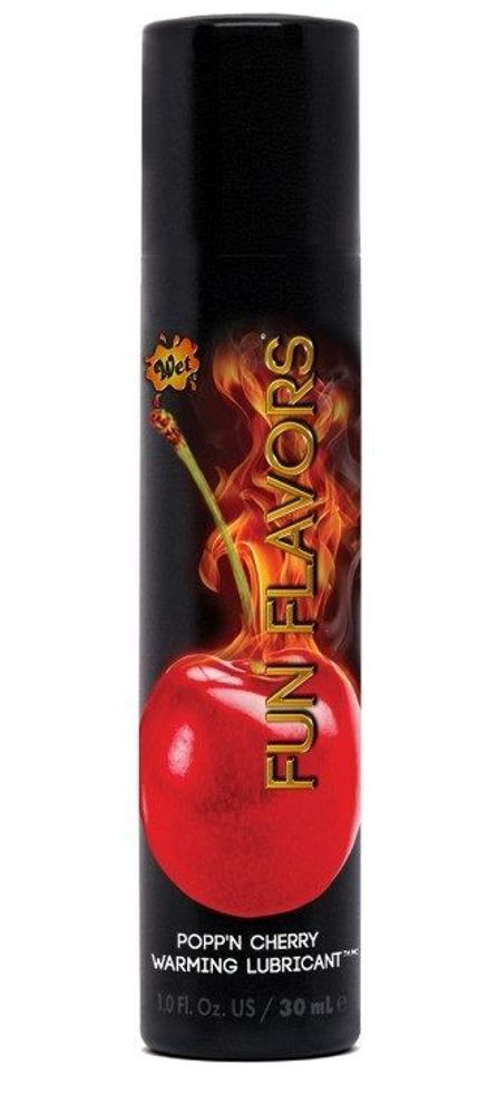 Разогревающий лубрикант Fun Flavors 4-in-1 Popp n Cherry с ароматом вишни - 30 мл.